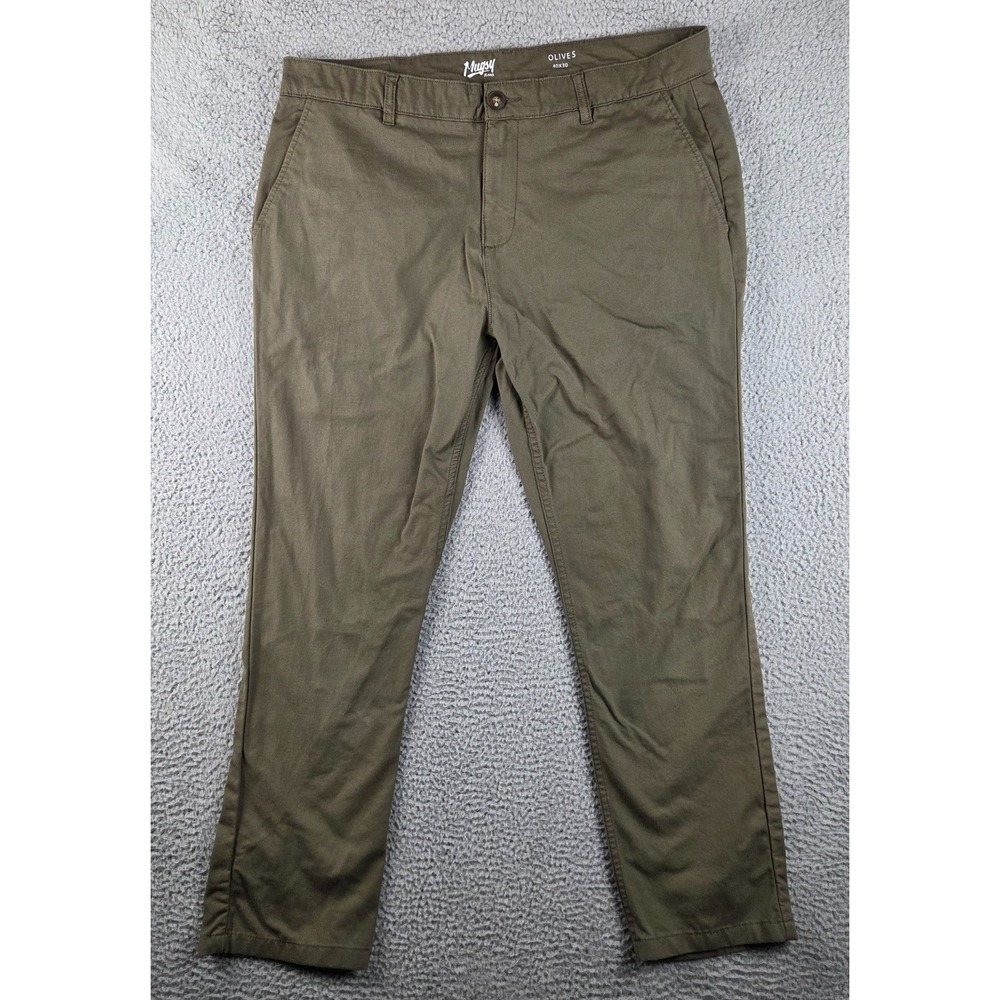 Mugsy Jeans Mens 40x30 Olives Stretch Straight Olive Green Preppy Workwear Pants